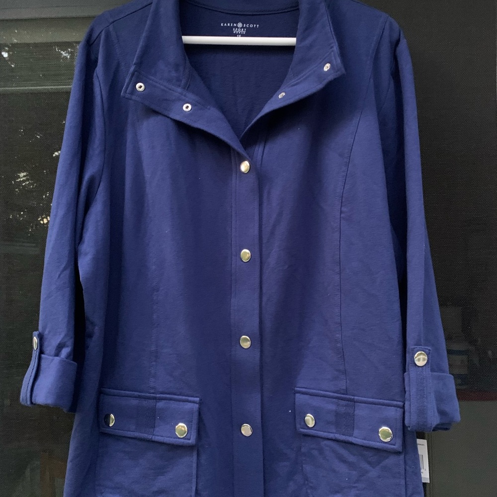 Karen Scott Sport Blue Jacket sz 1X new